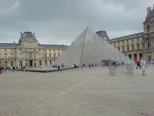 The glass pyramid outside the Louvre