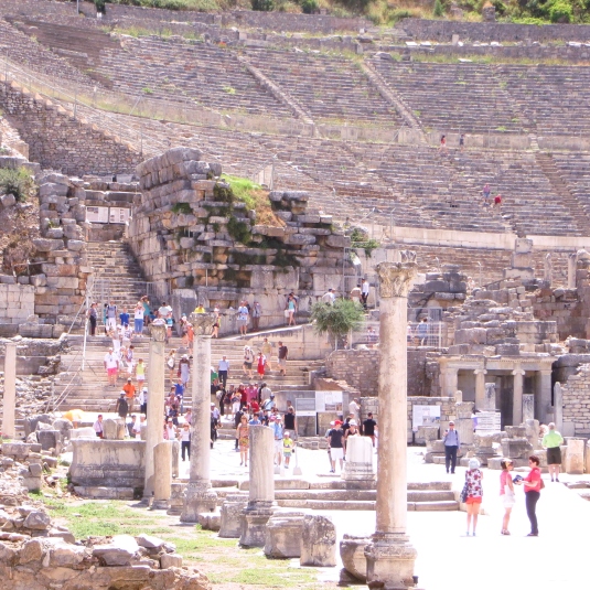 Ruins of the Roman Theatre in Ephesus, Turkey