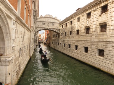 Under the Bridge of Sighs  between the Doges Palace and the Prison in Venice