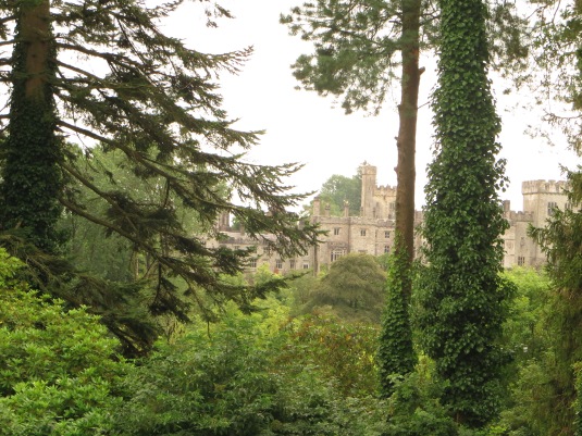 Lismore Castle through the trees of Ballyrafter House