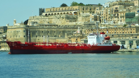 Freighter in Valletta Grand Harbour